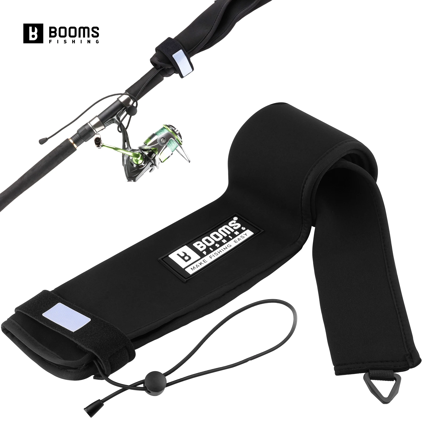 Capa Booms Fishing RS9 Manga Protetora Ajustável para Vara Capa Protetora para Vara de Pesca Booms Fishing RS9 Manga Ajustável com Loop para Spinning e Baitcasting