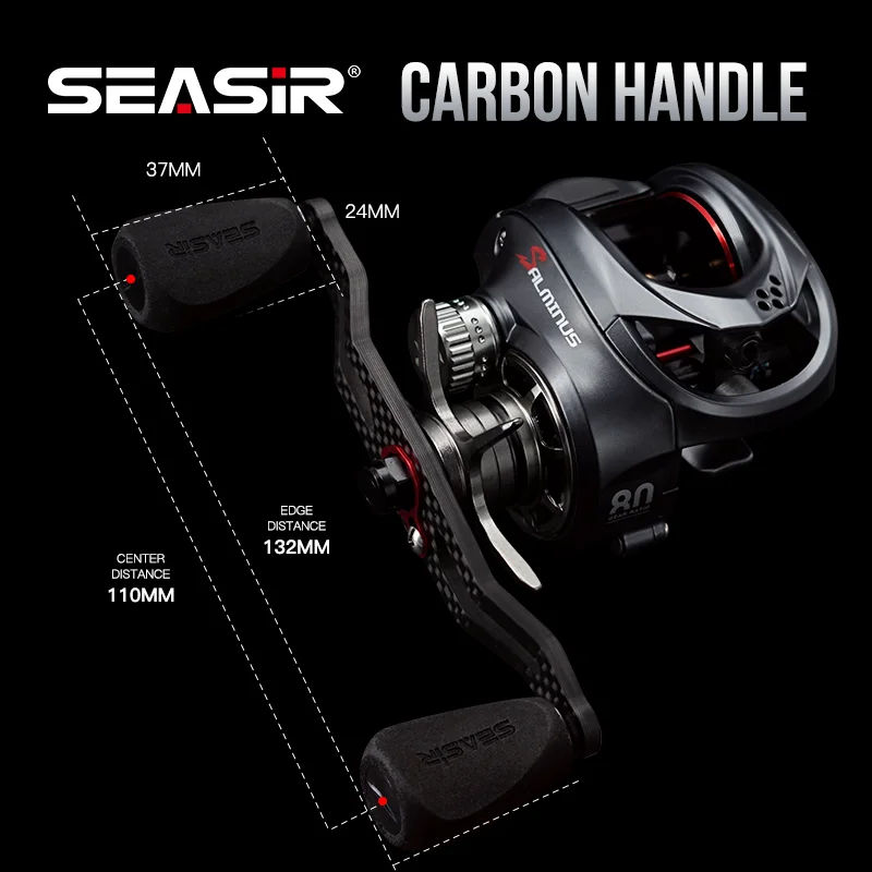 Carretilha SEASIR Salminus 8.0:1 Drag 12kg 11+1 Rolamentos Carretilha SEASIR Salminus Baitcasting 8.0:1 Drag 12kg 11+1 Rolamentos Quadro de Alumínio com Duas Carretéis