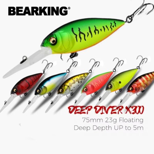 Isca Artificial Bearking C74 Crankbait Flutuante 7.5cm 23g Profundidade até 5m para Pesca Esportiva